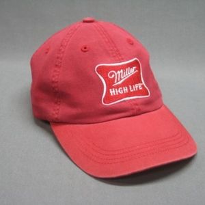 Miller HIGHLIFE red hat snap back beer vintage